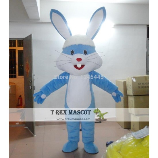 Adult Blue Bunny Mascot Costume