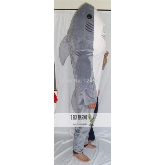 Can See Face Adult Shark Mascot Costume Can See Face Adult Shark Mascot Costume