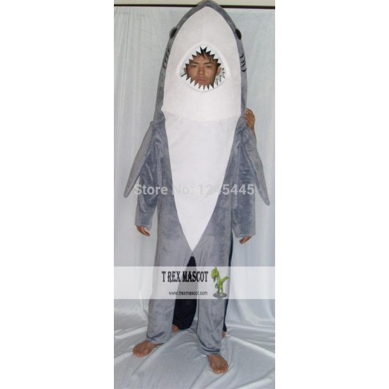 Can See Face Adult Shark Mascot Costume Can See Face Adult Shark Mascot Costume