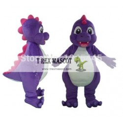 Purple Dinosaur Mascot Costume For Adults