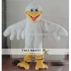 Adult White Furry Pelican Mascot Costume