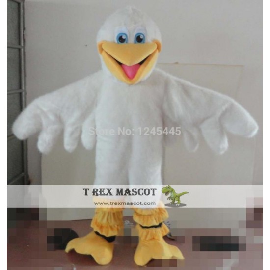 Adult White Furry Pelican Mascot Costume Adult White Furry Pelican Mascot Costume