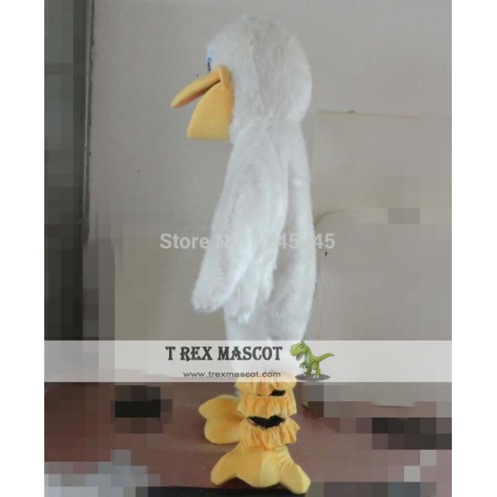 Adult White Furry Pelican Mascot Costume Adult White Furry Pelican Mascot Costume