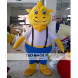 Yellow Rhinoceros Mascot Costume For Adult