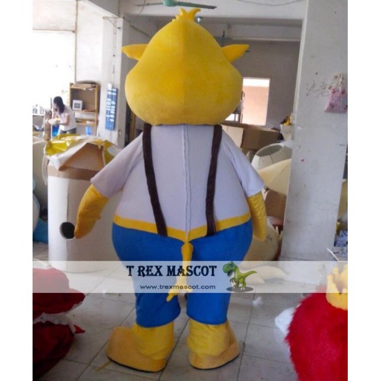 Yellow Rhinoceros Mascot Costume For Adult