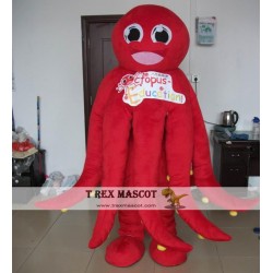 Adult Red Octopus Mascot Costume