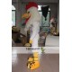 Adult White Rooster With Strong Muscle Mascot Costume Adult White Rooster With Strong Muscle Mascot Costume