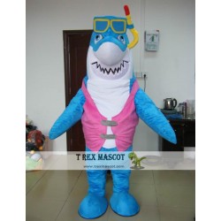 Blue Shark Mascot Costume For Adult