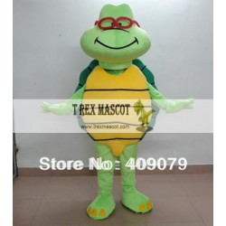 Green See Turtle Mascot Costume For Adults