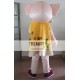 Yellow Beige Elephant Mascot Costume For Adults