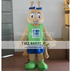 Grinning Ant With Blue Hairpins Mascot Costume Adult Ant Mascot