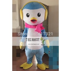 Penguin Wearing Earphone Mascot Costume Adult Penguin Costume