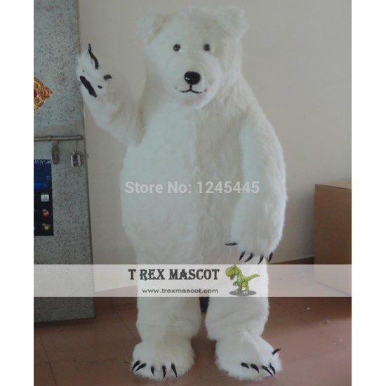 Big Furry Polar Bear Adult Mascot Costume Big Furry Polar Bear Adult Mascot Costume