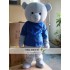 With Blue T-Shirt Bear Mascot Costume