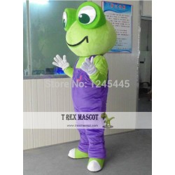 Funny Adult Frog Mascot Costume With Purple Clothes