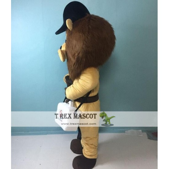 Black Hat Lion Mascot Costume For Adult