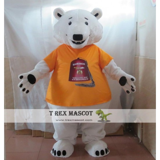 Adult White Polar Bear Mascot Costume Adult White Polar Bear Mascot Costume