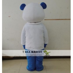 White And Blue Panda Mascot Costume