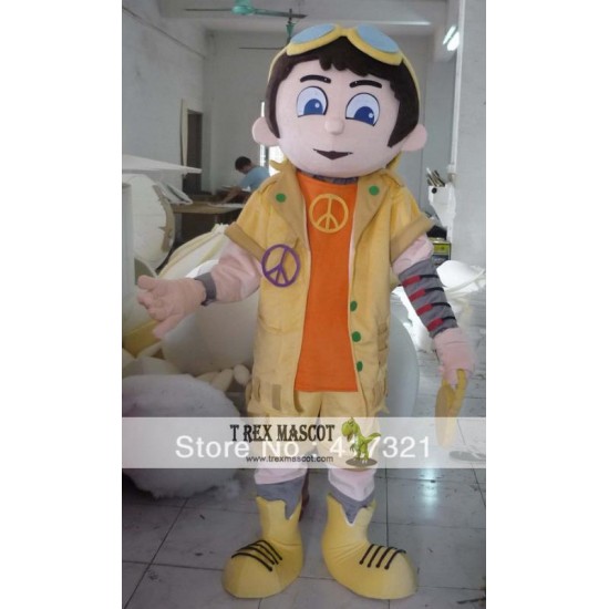 Mascot Cartoon Costume Explorer Boy For Adult Mascot Cartoon Costume Explorer Boy For Adult