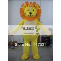 Adult Yellow Colour Lion Mascot Costume