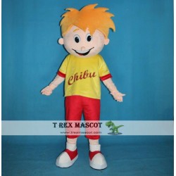 Yellow Hair Boy Mascot Costume Adult Boy Costume