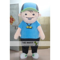 Fat Boy Mascot Costume Adult Blue Shirt Boy Costume