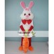 White Bunny Rabbit Easter Mascot Costume with Carrot