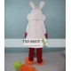 White Bunny Rabbit Easter Mascot Costume with Carrot