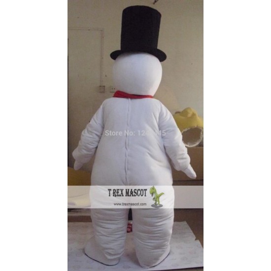 Black Hat Adult Snowman Mascot Costume