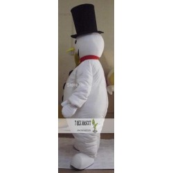 Black Hat Adult Snowman Mascot Costume