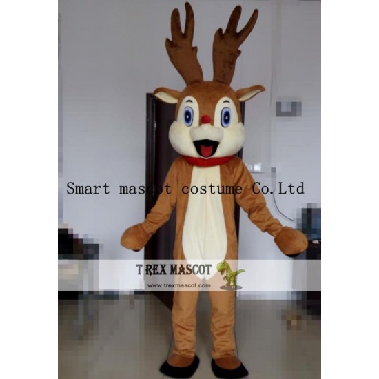 Deer Mascot Costume Christmas Red Nose Deer Costume For Adult Deer Mascot Costume Christmas Red Nose Deer Costume For Adult