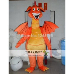 Adult Orange Dinosaur Mascot Costume