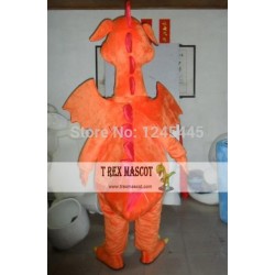 Adult Orange Dinosaur Mascot Costume