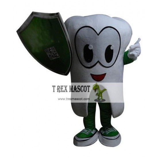 Adult Tooth Guards Mascot Costume With Shield Adult Tooth Guards Mascot Costume With Shield