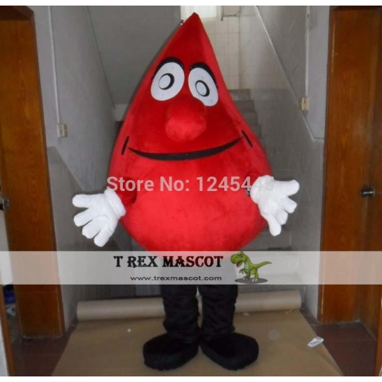 Adult Red Blood Mascot Costume Adult Red Blood Mascot Costume