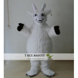 Adult Furry White Sheep Goat Mascot Costume