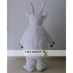 Adult Furry White Sheep Goat Mascot Costume