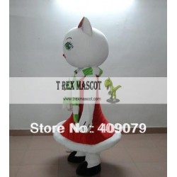 Christmas White Cat Mascot Costume