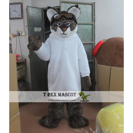 Adult Cat Mascot Costume In White Adult Cat Mascot Costume In White