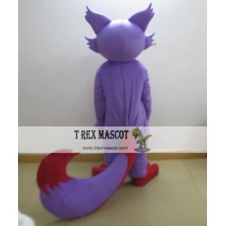 Purple Fox Mascot Costume For Adults