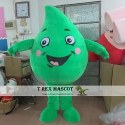 Adult Green Water Drop Mascot Costume