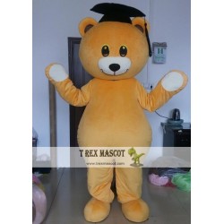 Teddy Bear Mascot Costume With Doctor Hat