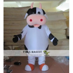 Adult Black And White Milk Cow Mascot Dairy Cattle Costume