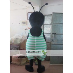 Adult Black Ant Mascot Costume In Red/Green