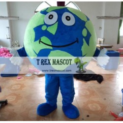 Blue & Green Earth World Global Mascot Costume For Adult