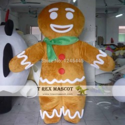 Adult Gingerbread Man Mascot Costume