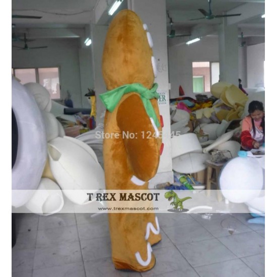 Adult Gingerbread Man Mascot Costume Adult Gingerbread Man Mascot Costume