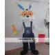 White Bunny Rabbit Worker Mascot Costume For Adult