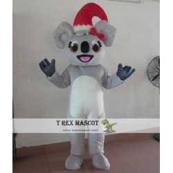 Adult Happy Koala Mascot Costume With A Red Hat