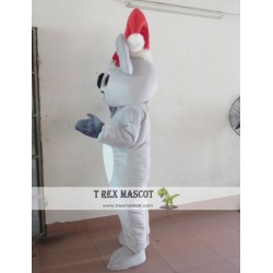 Adult Happy Koala Mascot Costume With A Red Hat